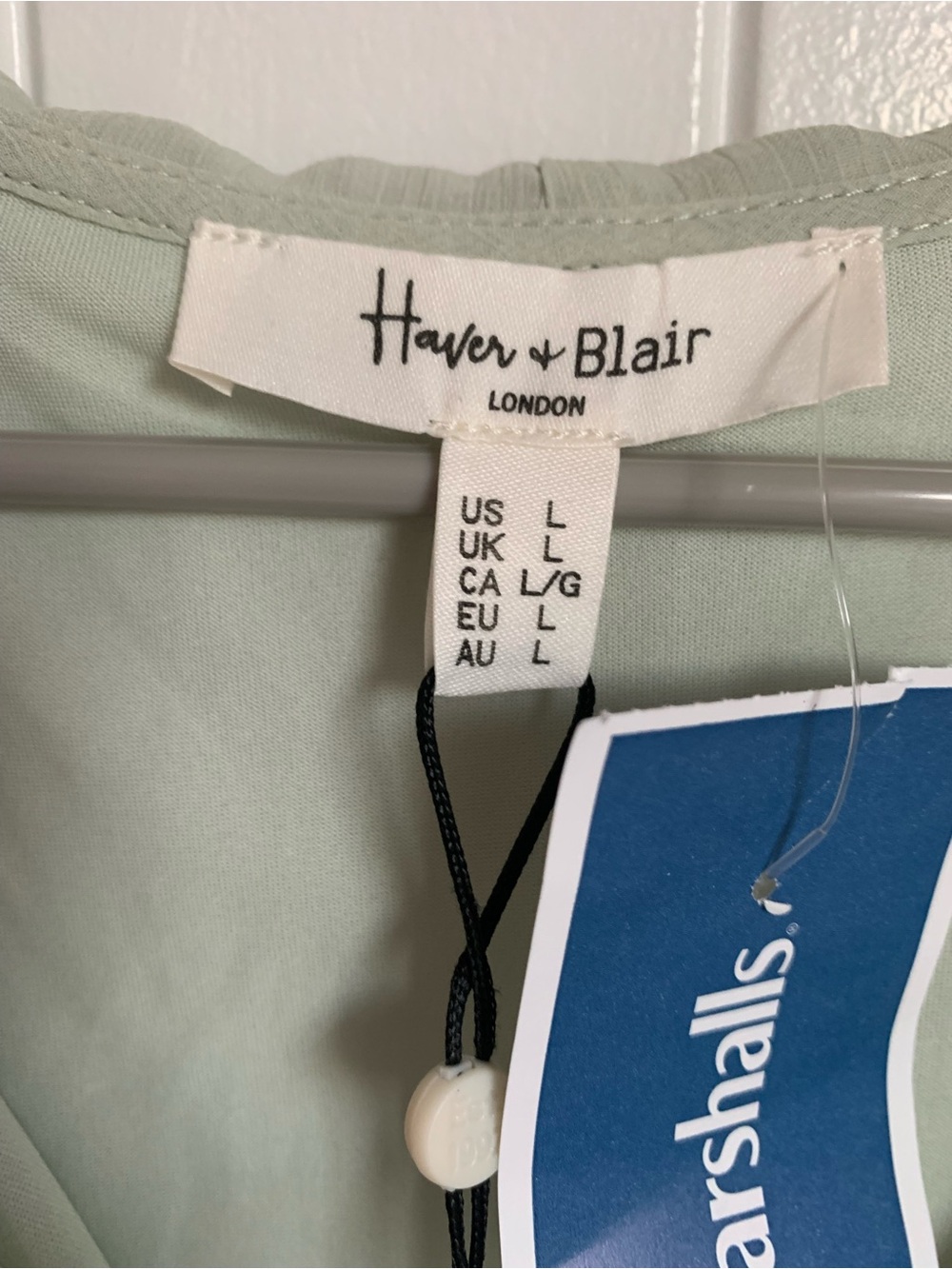 Haver + Blair London Large Sage Green Ruffle Tiered Blouse NWT - Picture 3 of 4